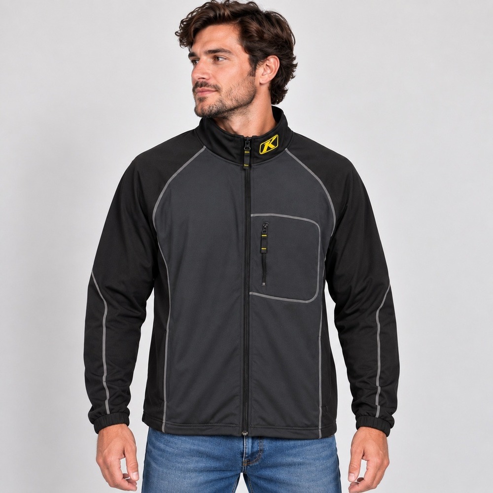 Klim Inferno 3154 Mens Black Charcoal Full Zip Mid Layer Fleece Jacket Small